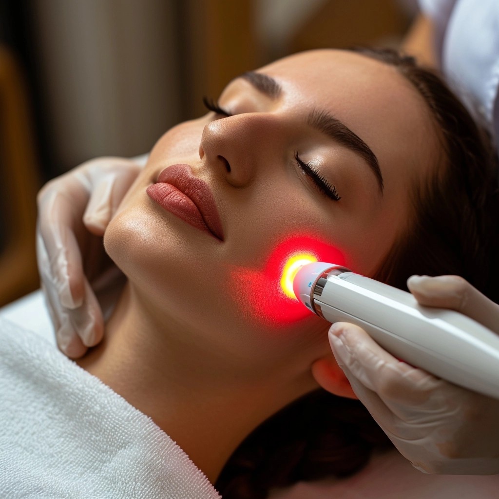Photobiomodulation red light therapy applied during treatment